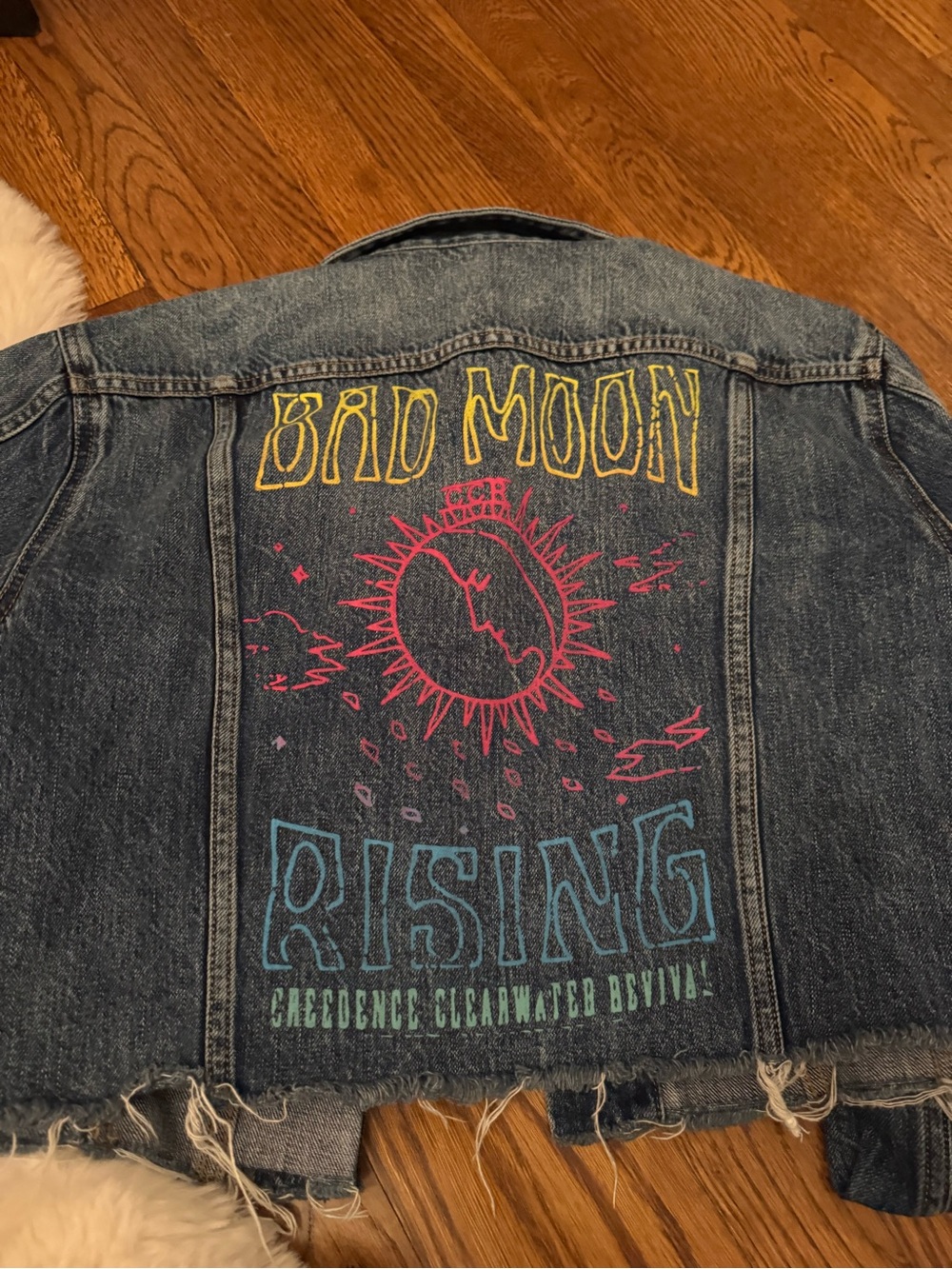 Lucky Brand cropped Denim Creedence Clearwater Revival Graphic women’s jacket
